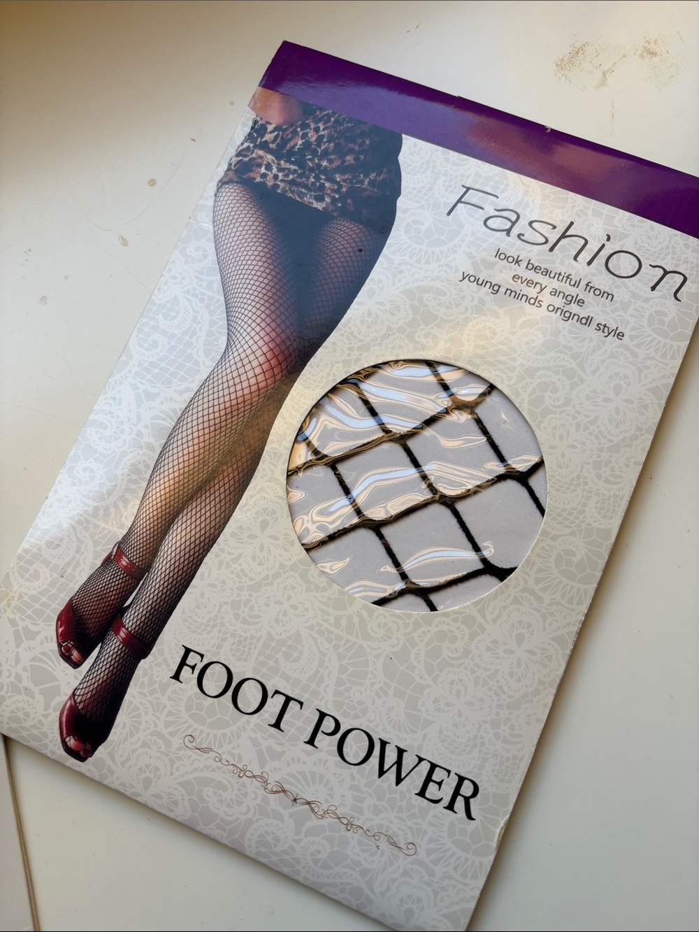 Japan design Women's Black Fishnet Tights  foot power two